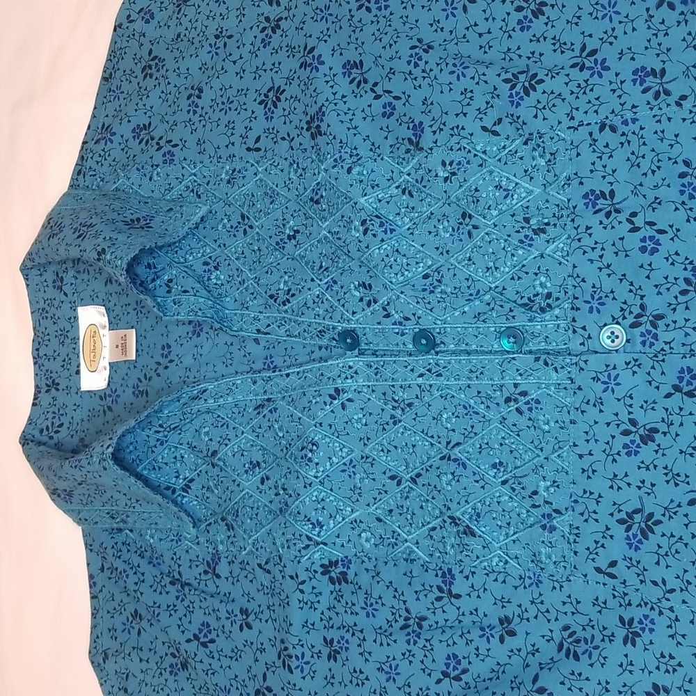 Talbots Long-Sleeve Collared Button-Front Blouse … - image 2